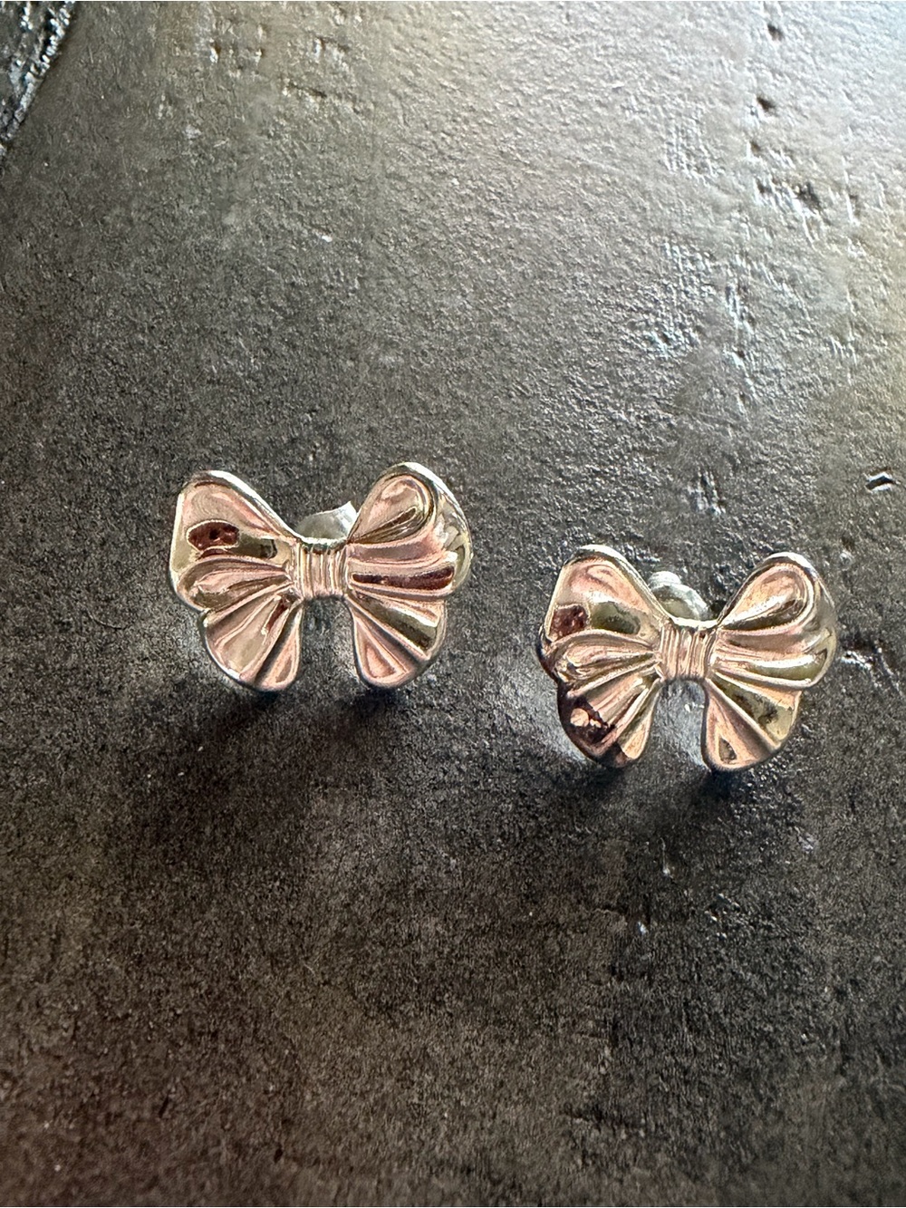 Silver Bow Stud Earrings for Women - Classic Bow Accent